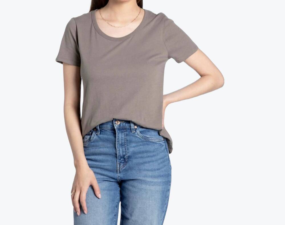 NEW THREAD & SUPPLY classic scoop neck tee in olive ash
